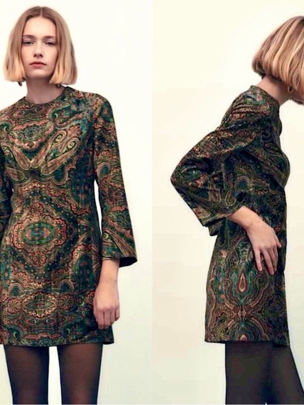 Zara Velvet Mini Dress Size Medium